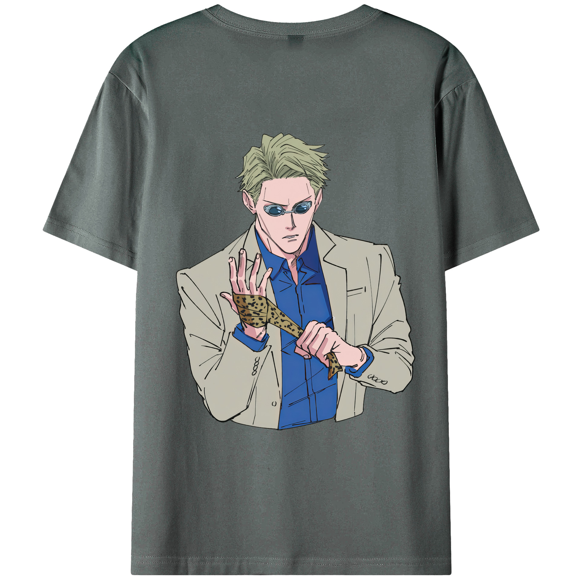 （画像用） 呪術廻戦 Jujutsu Kaisen 綿100％ メンズ半袖Tシャツ（バックプリント） 通気性